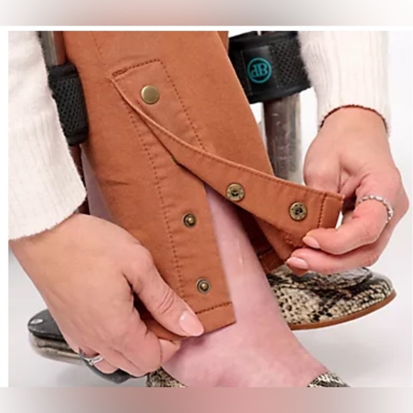 Denim & Co Adaptive Comfy Knit Slim Ankle Wheelchair Pant Size M Rich Rust Color - Picture 3 of 6